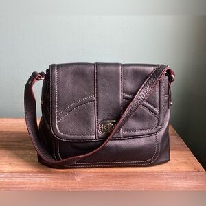 Isaac Mizrahi Pebble Leather Full Flap Shoulder Bag